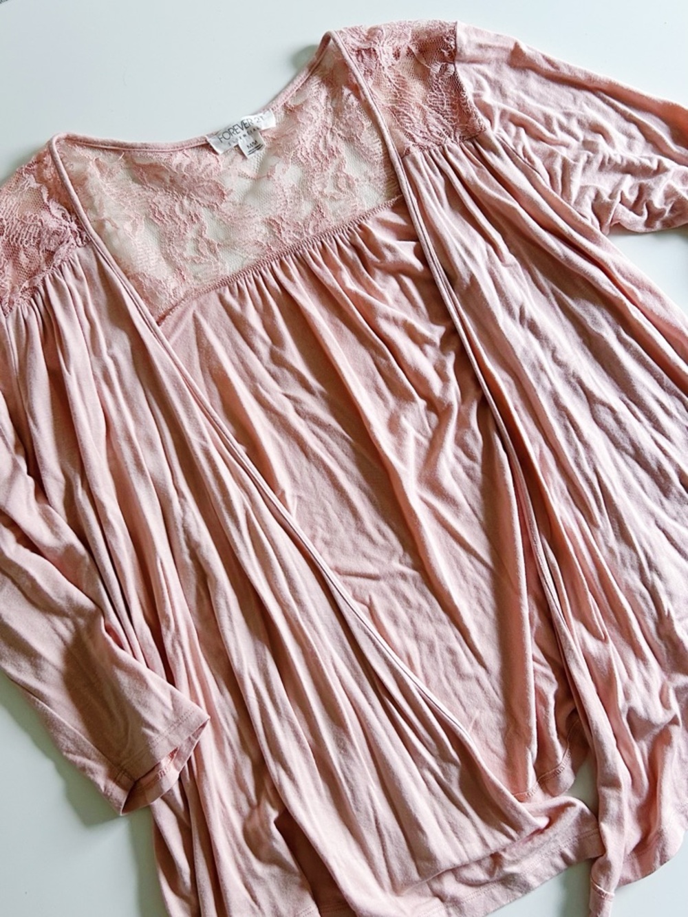 Forever 21 Pink Lace Cardigan - M